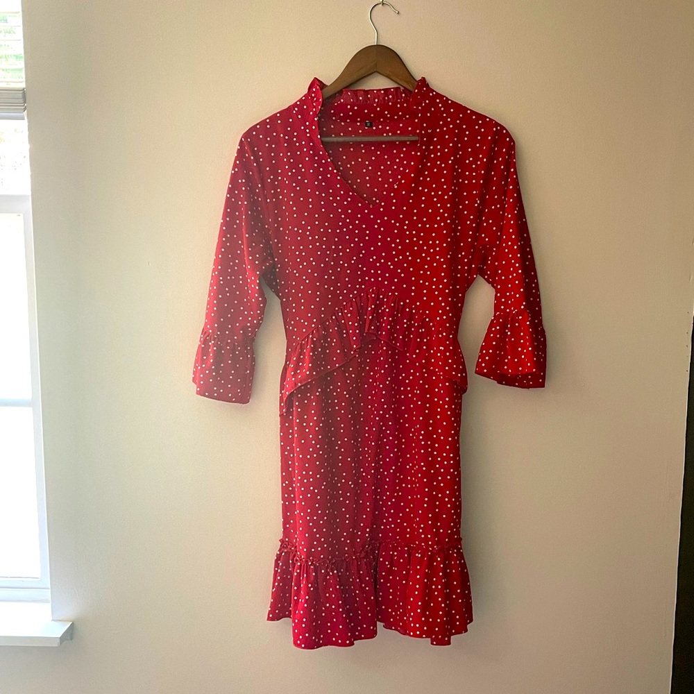 RED POLKA DOT DRESS